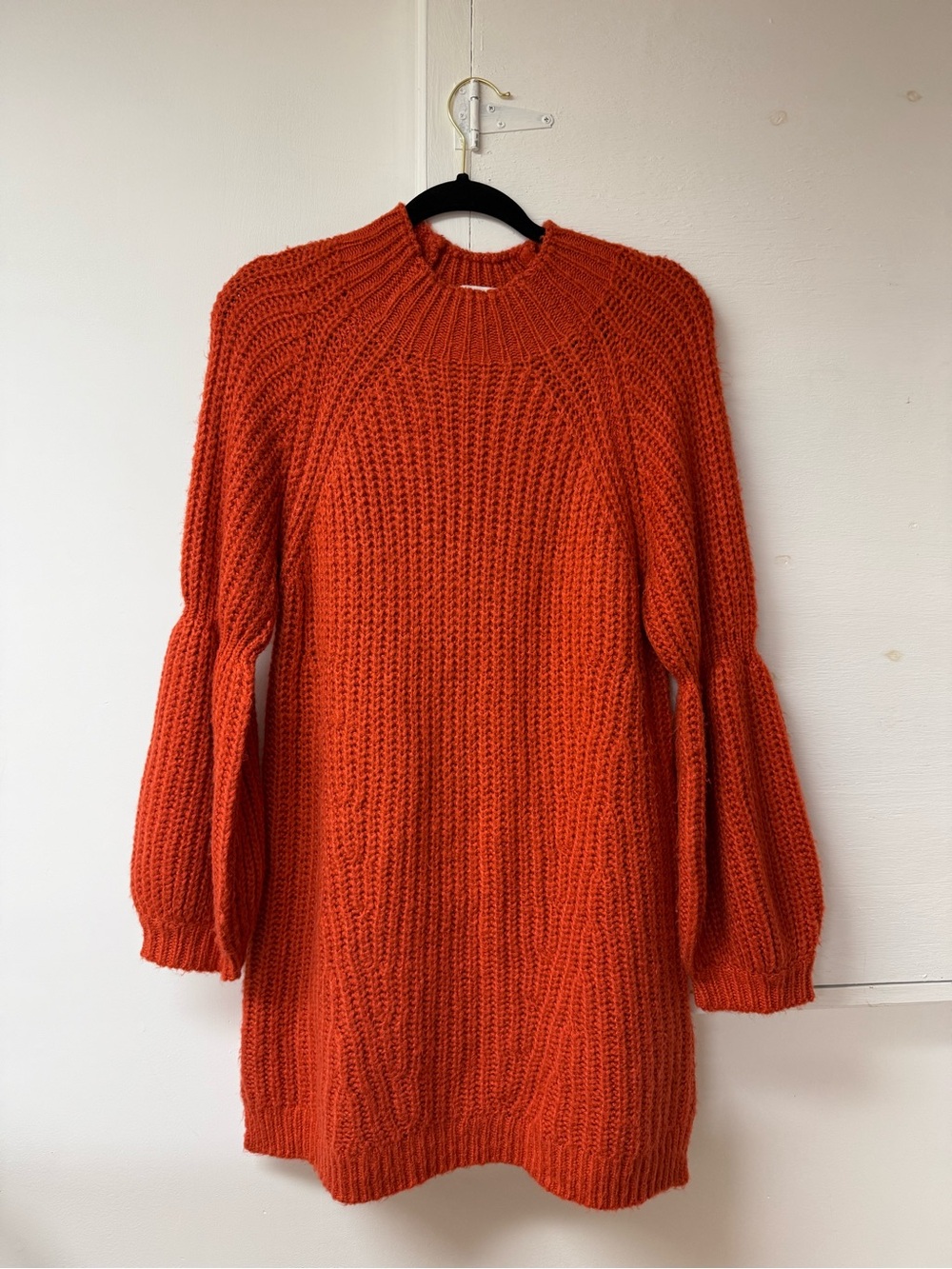 Chunky Knit Orange Sweater Dress